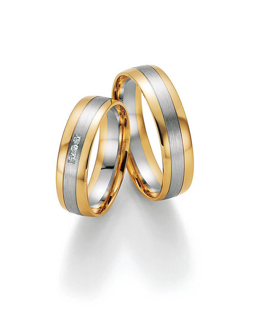 Gelbgold Weißgold Trauringe ab 799,- € pro Paar