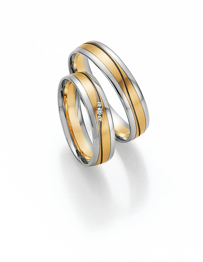 Gelbgold Weißgold Trauringe ab 799,- € pro Paar